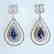Earrings Natural Diamond & Tanzanite 11.12Ct 14k W/g - 2