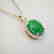 Diamond/Jadeite Jade Grade A Pendant 8.38Ct 14k Y/g - 2
