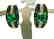 Creation Dia/Emerald Earrings 7.50Ct 18k W/g Overlay
