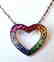 Heart Sapphire Multi Color Pendant .68Ct 14k W/g