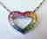Heart Sapphire Multi Color Pendant .68Ct 14k W/g - 2