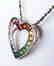 Heart Sapphire Multi Color Pendant .68Ct 14k W/g - 3