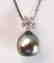 Tahitian Pearl Pendant 12 mm / Dia: .43Ct 18K W/g