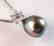 Tahitian Pearl Pendant 12 mm / Dia: .43Ct 18K W/g - 2
