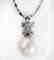 Culture Pearl-Diamond Butterfly Pendant.27Ct 14k W/g - 2