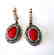 Natural Coral Earrings 24.95Ct 18k Two Tone Overlay - 2