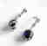 Creation Diamond/Blue Sapphire Ear 3.00Ct 18k W/g Over - 2