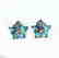 Swiss Blue Topaz Diamond Star Earrings 4.94Ct 14k Y/g