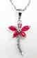 Diamond Ruby Dragon Fly Pendant: .54 Ct 14k W/g