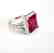 Creation Daimond Ruby Ring 8.61Ct 18k W/g Overlay - 2