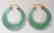 Natural Green Jadeite Jade Hoop Earring 14k Y/g