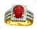 Anniversary Ruby Diamond Ring 4.59Ct 14k Y/g