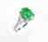 Diamond-Imperial Jadeite Jade Ring 3.39Ct14k W/G-Sz 6.5 - 4