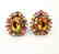 Natural Multicolor Earrings 15.05Ct 18k Ant Overlay