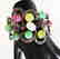 Bangle Natural Gems Multicolor 58.62Ct 18k B/g Overlay