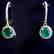 Creation Diamond-Emerald Earring 1.95Ct 18k Y/g Overlay