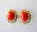 Natural Red Coral Earrings 2.09Ct 14k Y/G