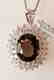 Smoky,Creation Diamond Pendant 9.41Ct 18k W/g Overlay