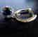 Creation Diamond-Sapphire Earring 2.81Ct18k Y/g Overlay - 2