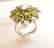 Peridot &White Topaz Ring 7.39Ct 18k W/g Overlay - 3