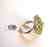 Peridot &White Topaz Ring 7.39Ct 18k W/g Overlay - 4