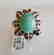 Green Chrysoprase-Garnet Ring 9.82Ct 18k W/g Overlay