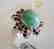 Green Chrysoprase-Garnet Ring 9.82Ct 18k W/g Overlay - 3