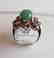 Green Chrysoprase-Garnet Ring 9.82Ct 18k W/g Overlay - 4
