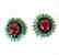 Natural Multicolor Earrings 15.94Ct 18k W/g Overlay