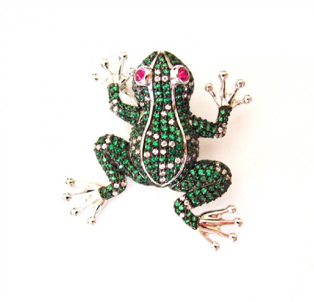 Creation,Diamond MutiColor Frog 9.15Ct 18k W/g Overlay (1 of 4)