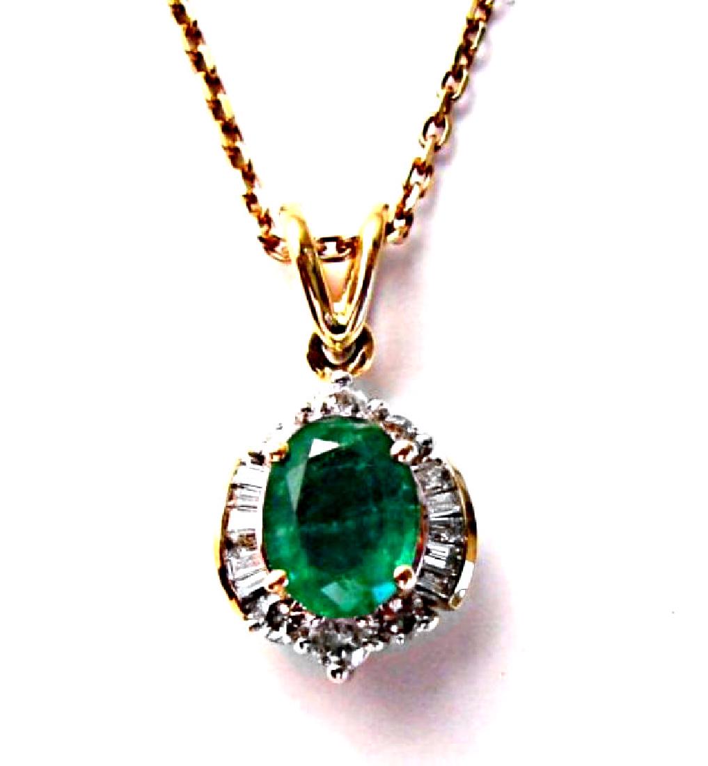 Emerald-Diamond Pendant 2.79Ct14k Y/g (1 of 4)