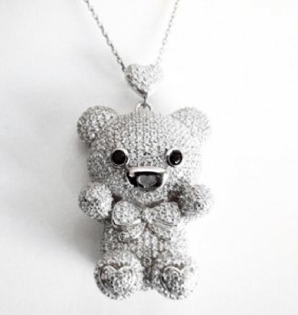 Bear Pendant Creation Diamond 5.95Ct 18k W/g Overlay (1 of 2)