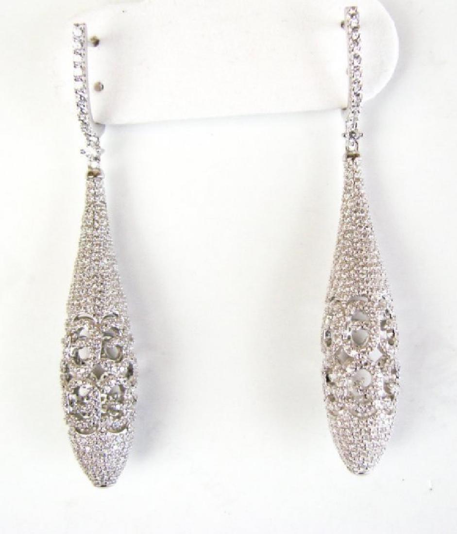 Creation Diamond Earrings Drop 6.30Ct 18k W/G Overlay (1 of 3)