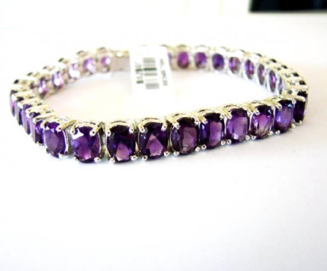 Natural Amethyst Bracelet 37.20Ct 18k W/g Overlay (1 of 5)