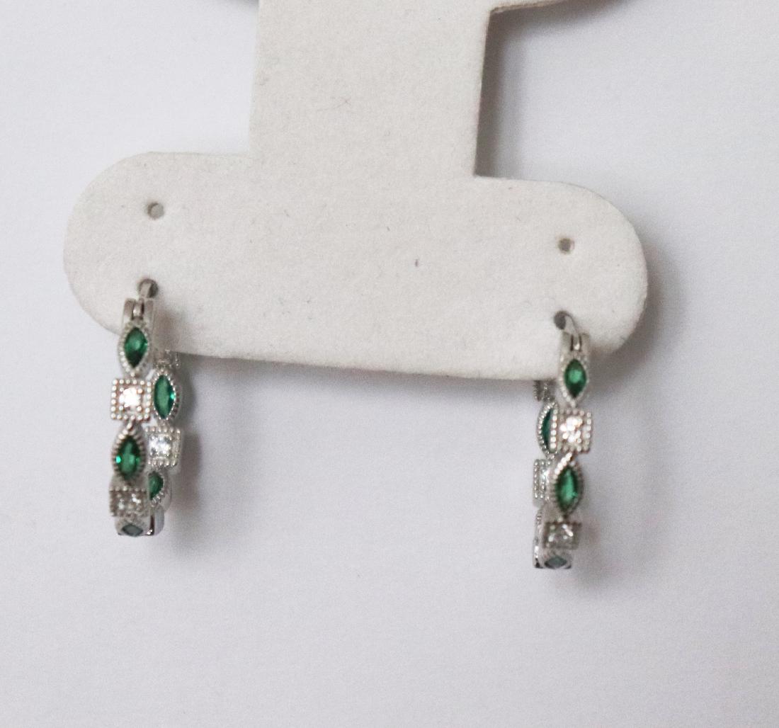 Creation Diamond Emerald Earrings 1.70Ct 18k W/g (1 of 1)