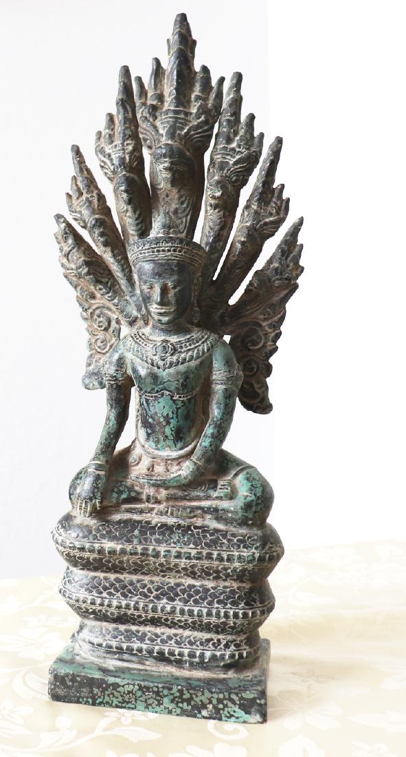Khmer Buddha On Naga Angkor Period Statue 12th Century (1 of 8)