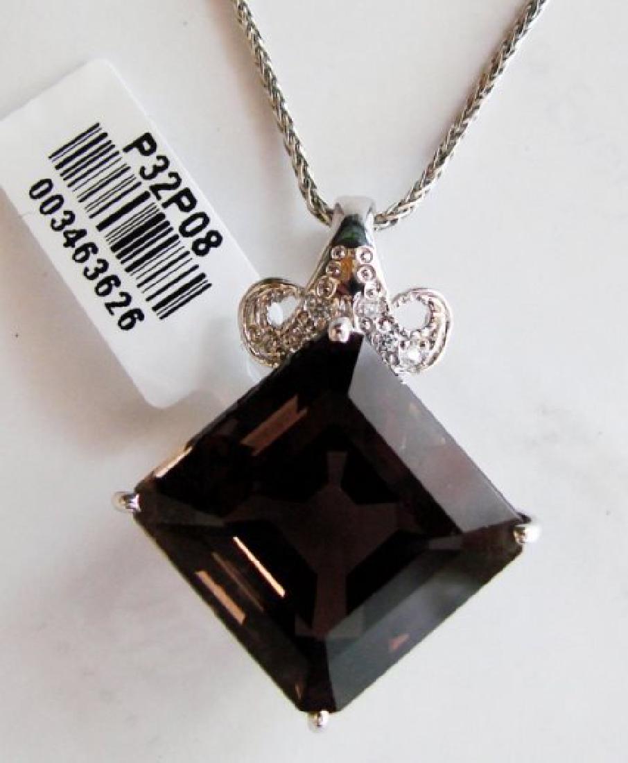 Smoky Topaz Pendant 26.01Ct 18k W/g Overlay (1 of 4)