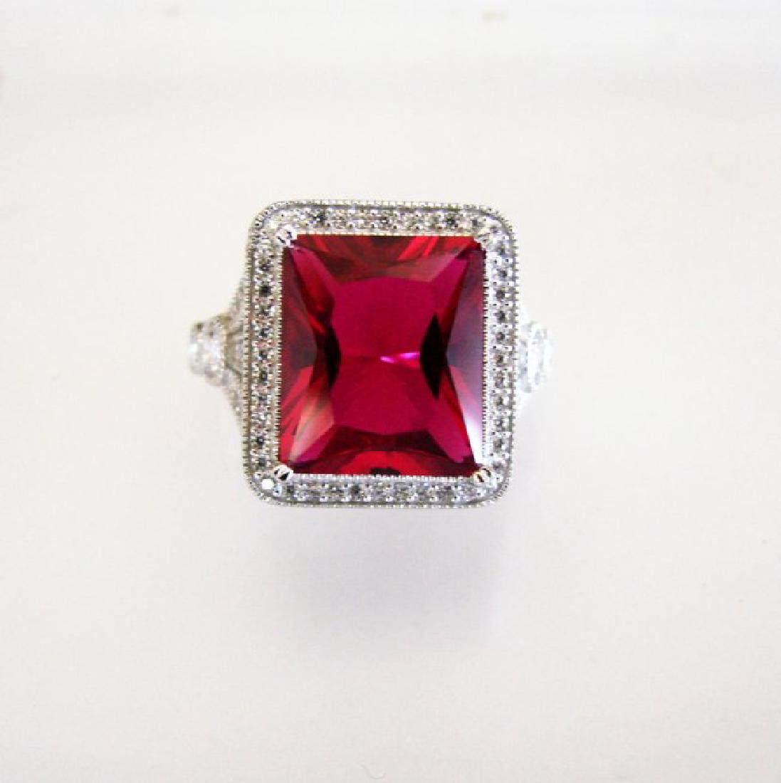 Creation Daimond Ruby Ring 8.61Ct 18k W/g Overlay (1 of 4)