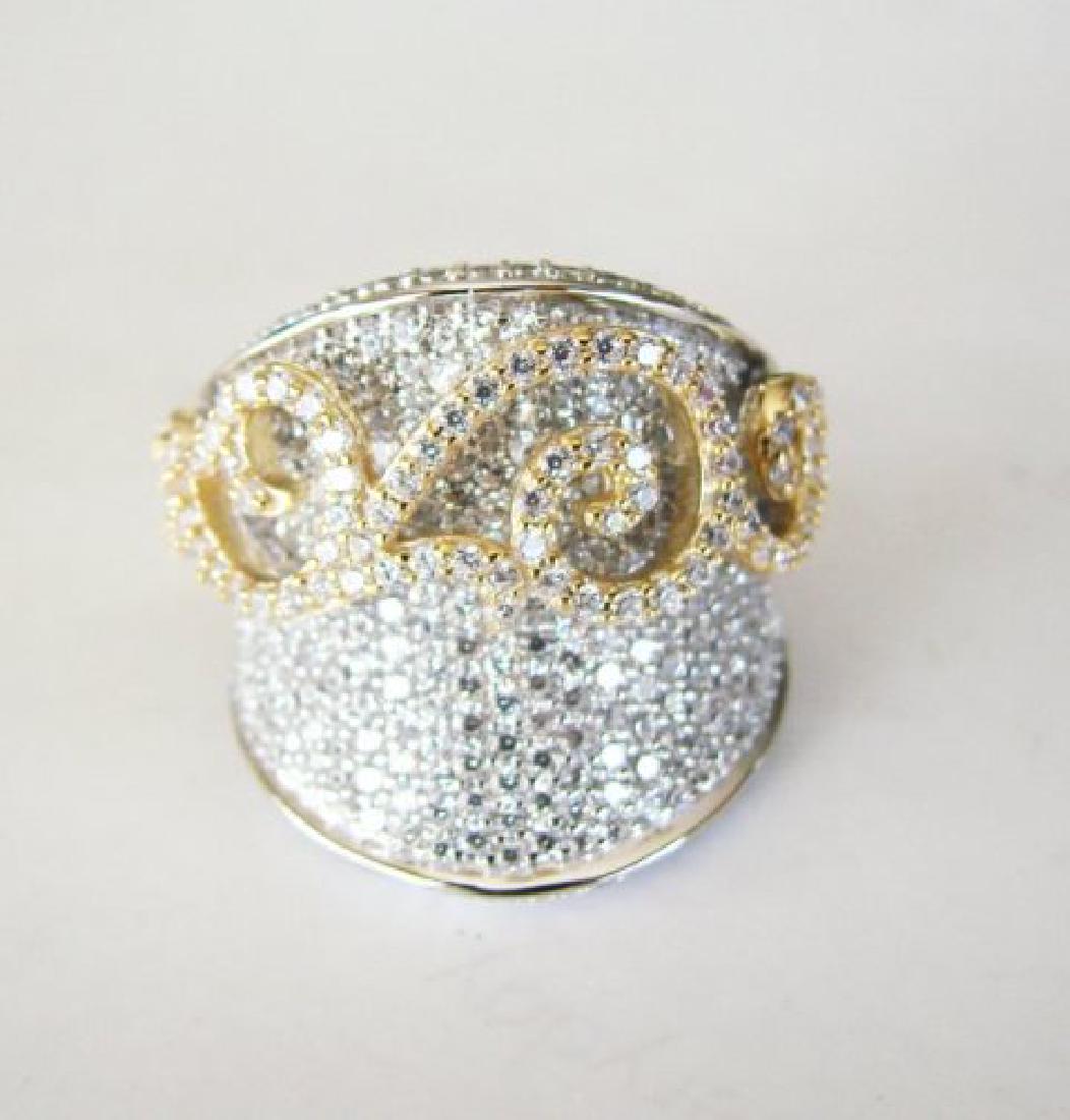 Creation Diamond Antique Ring 3.64Ct18k W-Y/G Overlay (1 of 4)