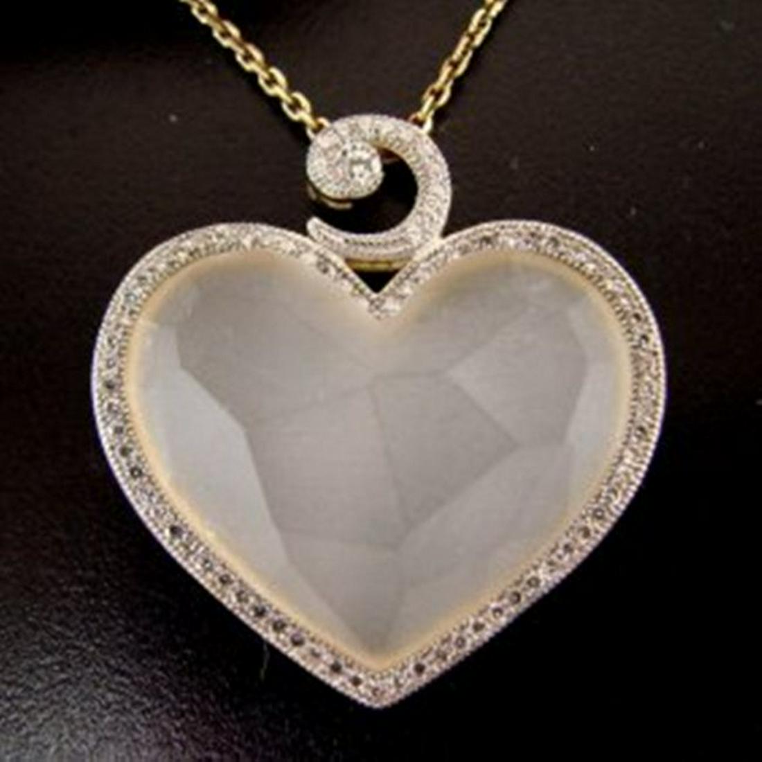 Creation Diamond Moon Pendant 32.90Ct 18k Y/g Overlay (1 of 2)