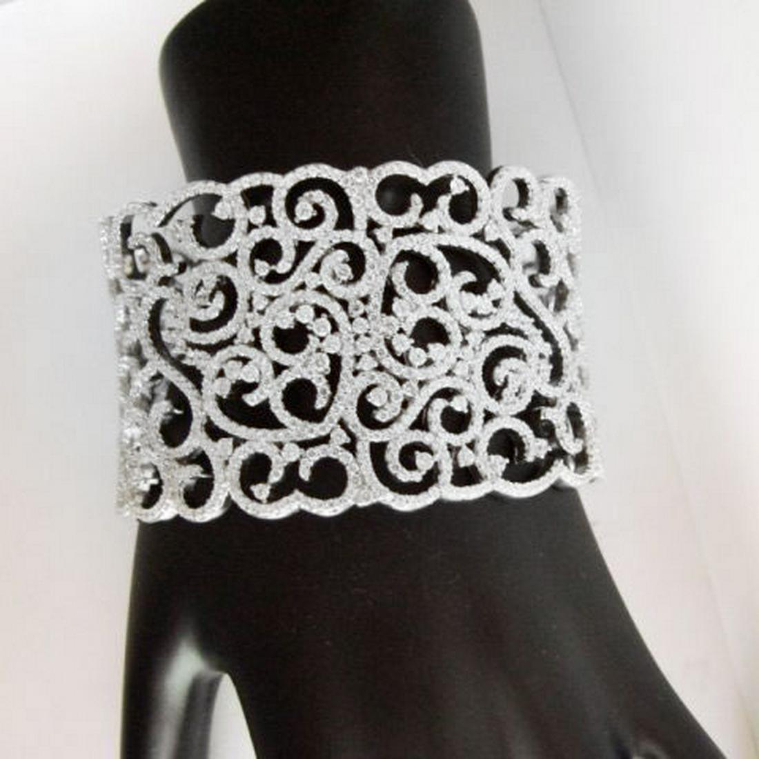 Creation Diamond Clips Bangle 9.87Ct 18k W/g Overlay (1 of 8)