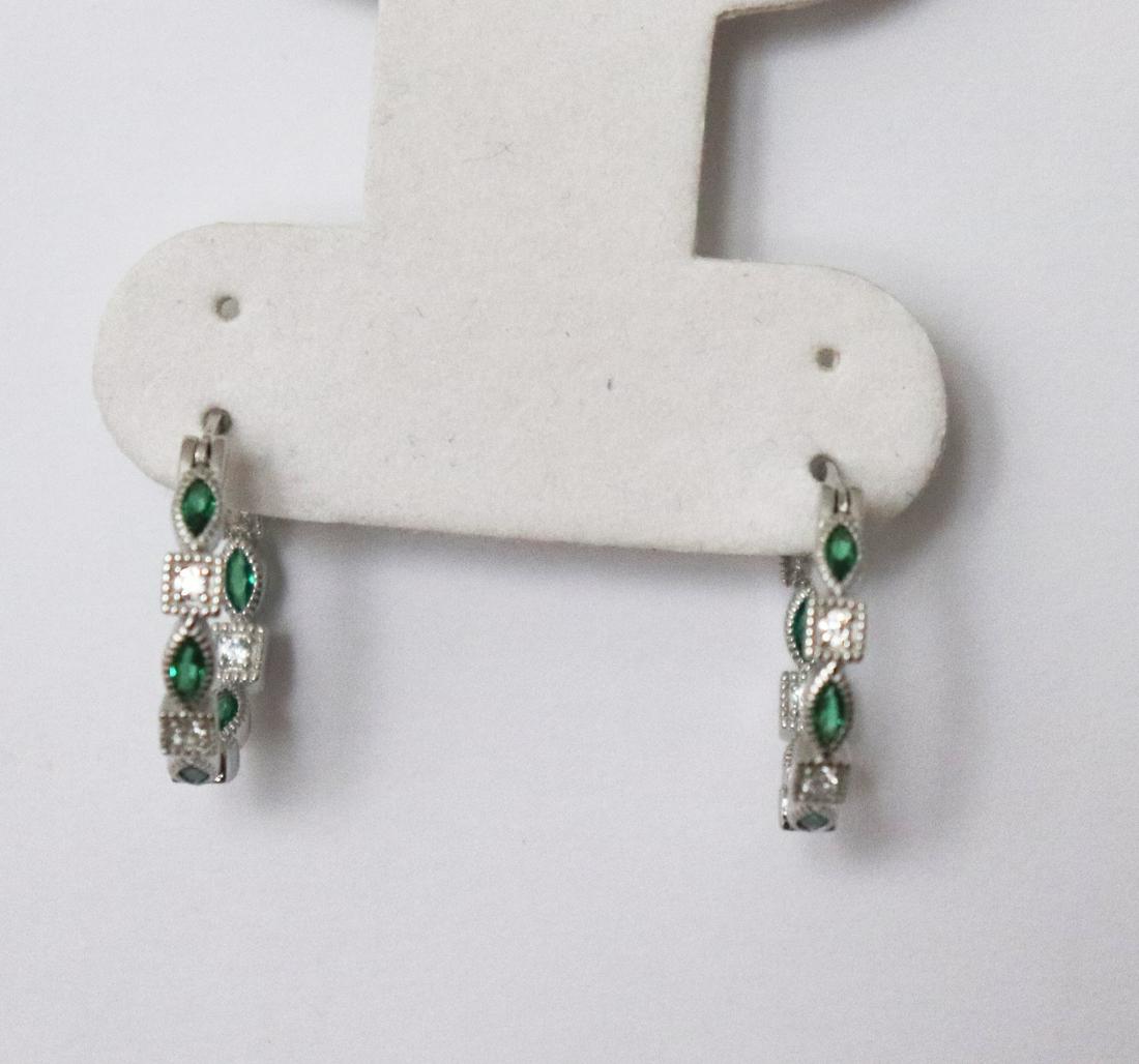 Creation Diamond Emerald Earrings 1.70Ct 18k W/g (1 of 1)