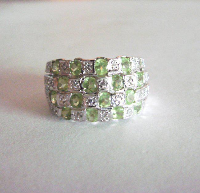Natural Peridot Creation Dia Ring 2.66Ct 18k W/g Overl (1 of 4)