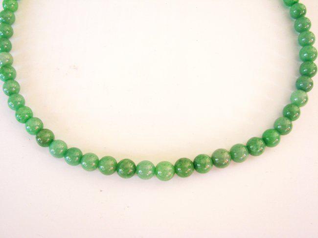 Natural Jade Beads Necklace Size 9 mm (1 of 5)