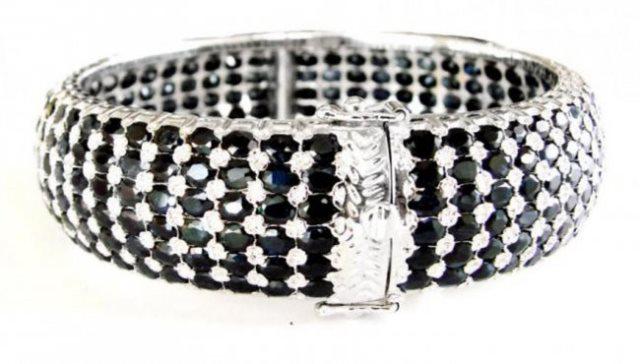 Bangle Natural Sapphire 324.48Ct 18k W/g Overlay (1 of 4)