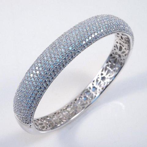 Creation Diamond Bangle 12.91Ct 18k W/g Overlay (1 of 1)