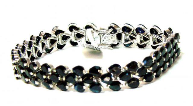 Natural Sapphire Bracelet 48.00Ct 18k W/g Overlay (1 of 2)