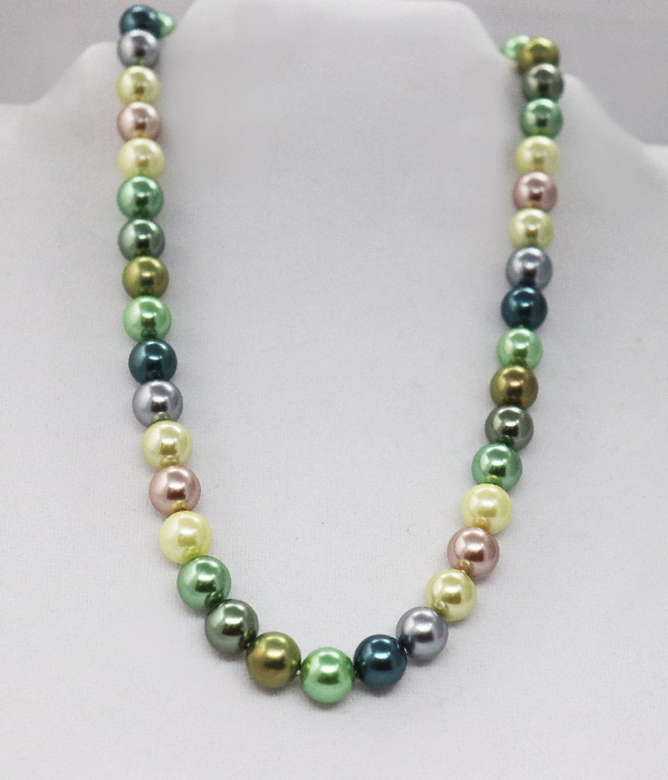 Multi-Color Swarovski Pearl Necklace 14k Gold Clasp (1 of 3)