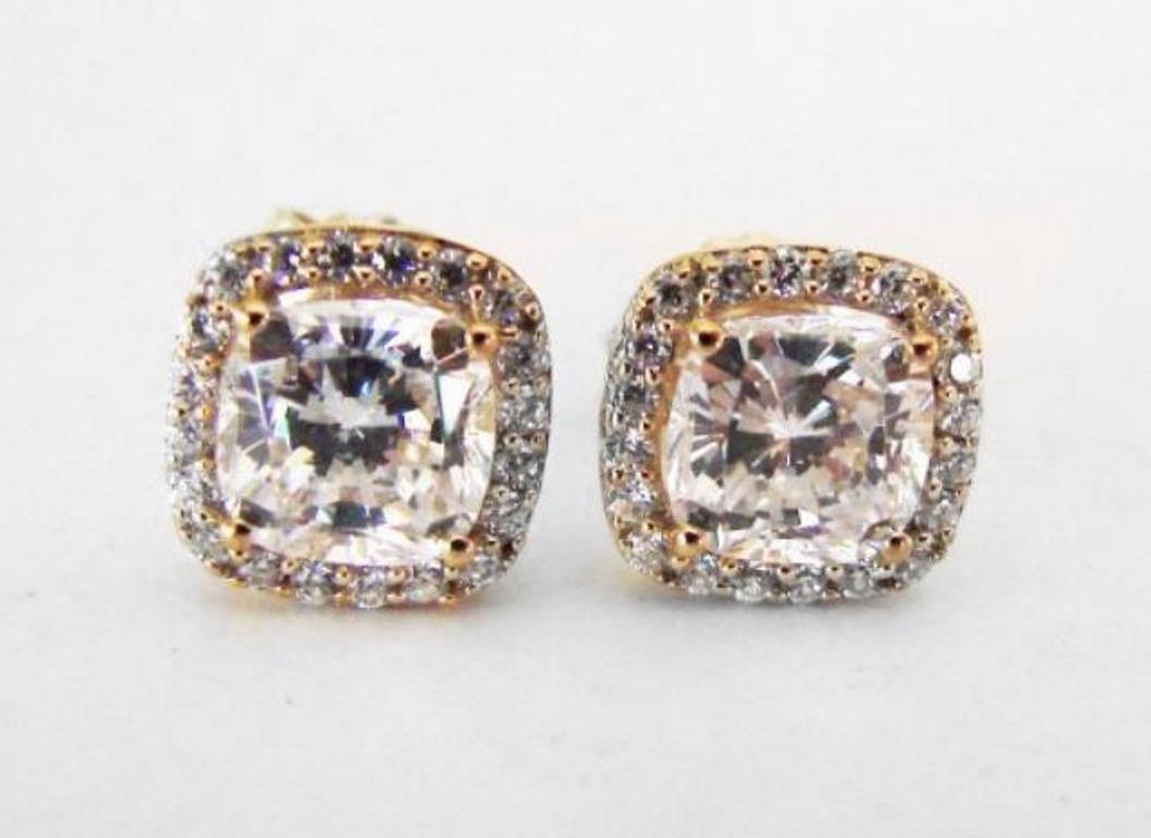 Creation Diamond Stud Earring 2.15Ct 18kW/g Overl (1 of 3)