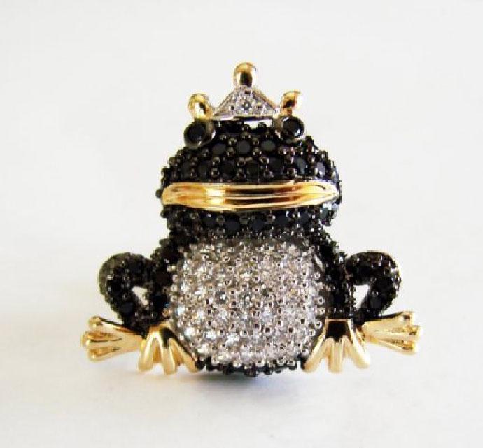 Creation Diamond W/B 1.45 Ct Tie Pin 18k Y/G Overlay (1 of 3)